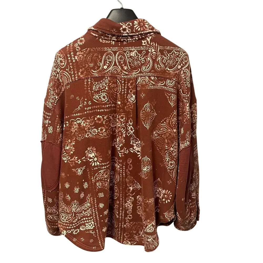 Free People West Coast Bandana Print Ruby Jacket in Copper Combo Womens Medium - Picture 5 of 6
